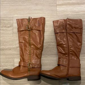 Brown riding boots
